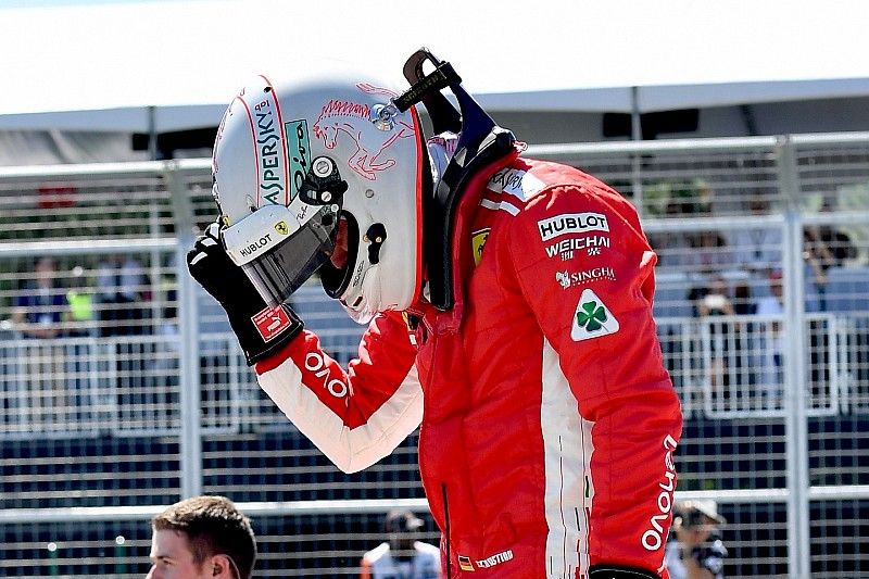 El hombre de la pole Sebastian Vettel, Ferrari, lo celebra en Canad&aacute;