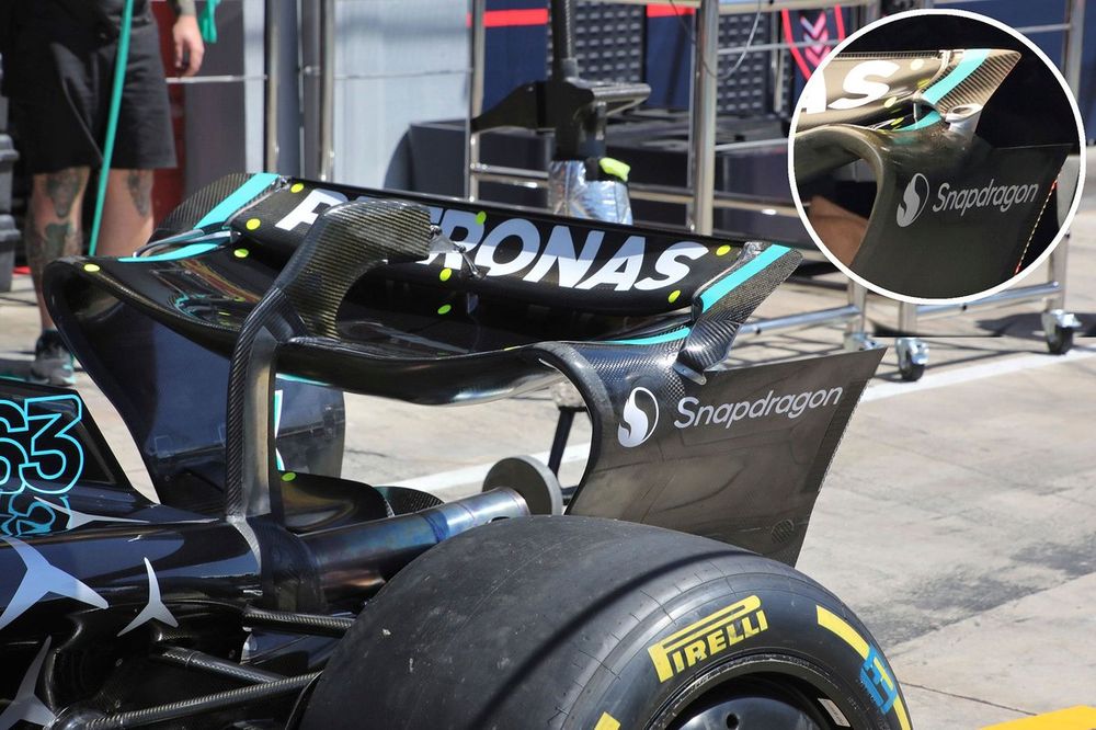Mercedes W15 rear wing comparison