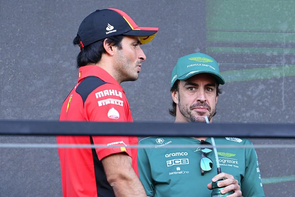 Carlos Sainz, Scuderia Ferrari, Fernando Alonso, Aston Martin F1 Team, Lando Norris, McLaren