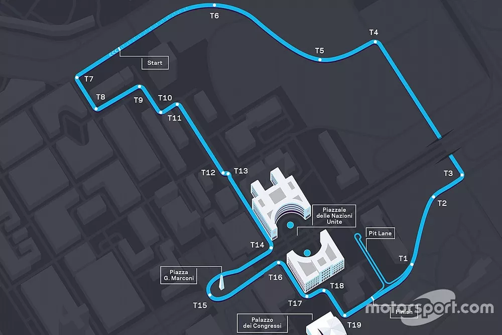 Trac&eacute; de l'E-Prix de Rome