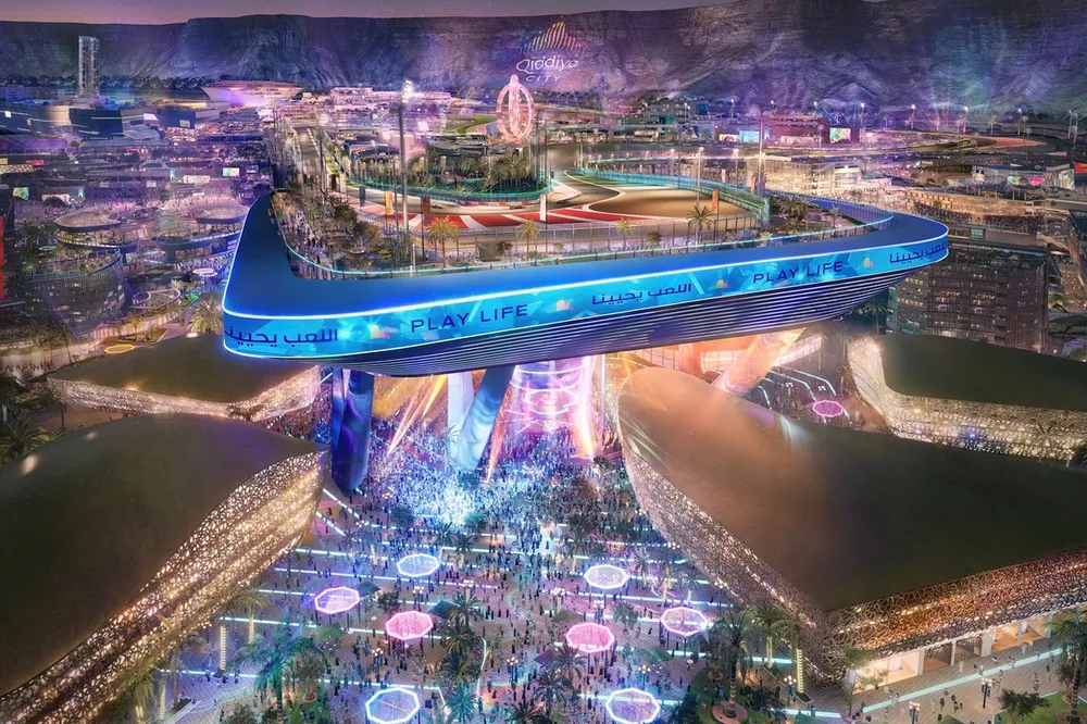 Rendering del circuito de Qiddiya City para la F1