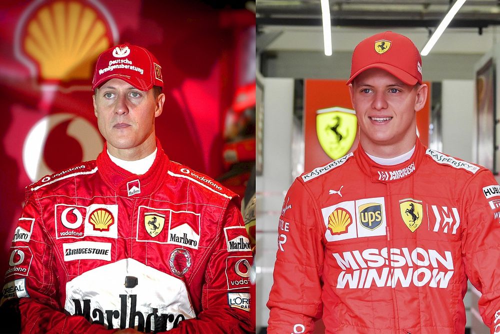 Michael Schumacher 2004, Mick Schumacher 2019, Ferrari