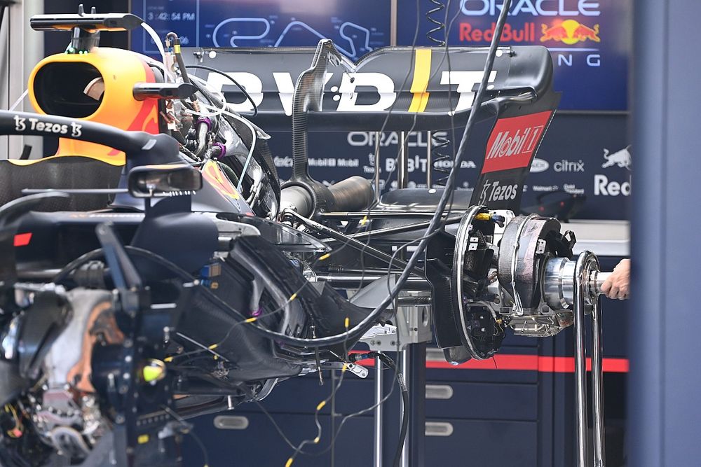 Detalle de la parte trasera del Red Bull Racing RB18
