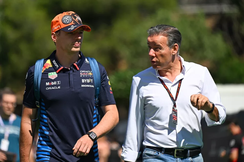 Max Verstappen, Red Bull Racing, con su manager Raymond Vermeulen