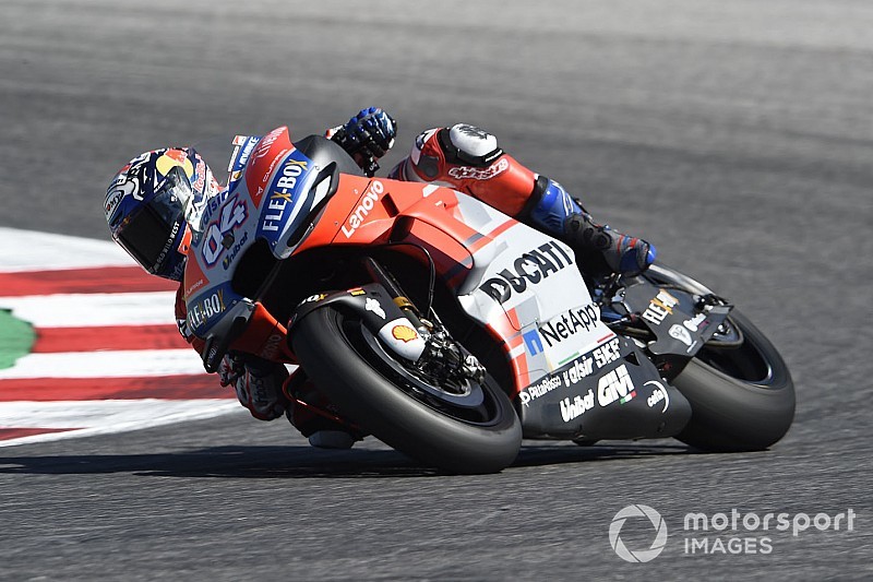 Aragon, Libere 1: Dovizioso guida un grande poker Ducati, Rossi è settimo
