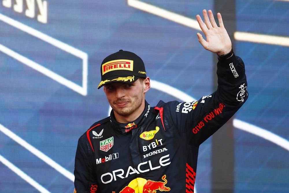 Podio: segundo lugar Max Verstappen, Red Bull Racing
