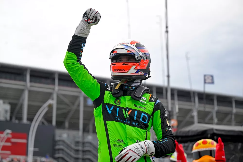 Pole sitter Christian Lundgaard, Rahal Letterman Lanigan Racing Honda