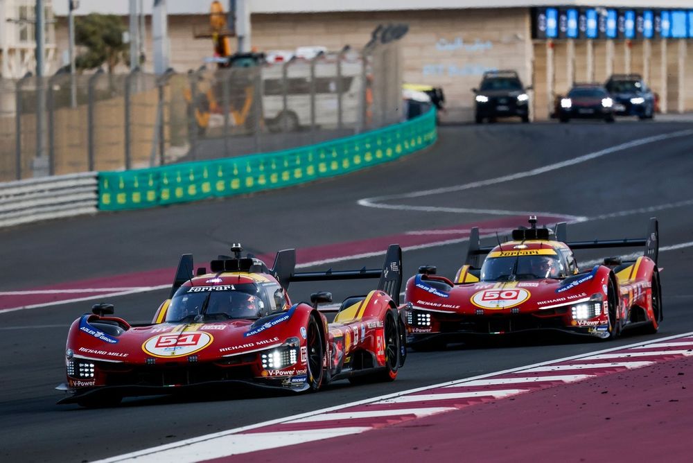 #51 Ferrari AF Corse Ferrari 499P: Alessandro Pier Guidi, James Calado, Antonio Giovinazzi, #50 Ferrari AF Corse Ferrari 499P: Antonio Fuoco, Miguel Molina, Nicklas Nielsen