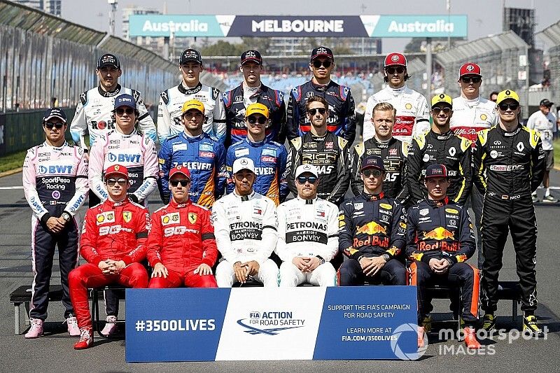 The drivers pose for a group photo