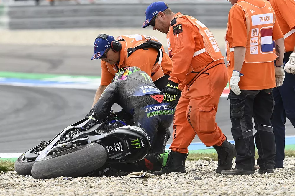 Franco Morbidelli, Yamaha Factory Racing après sa chute