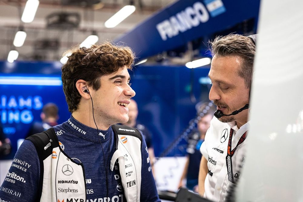 Franco Colapinto, Williams, y Gaetan Jego su ingeniero de carrera