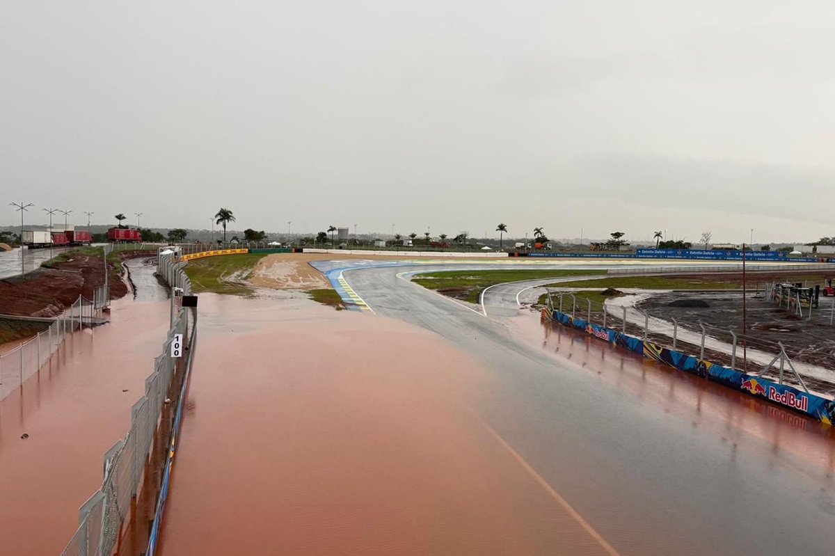 Heavy rain and flooding hits Autodromo Ayrton Senna ahead of MotoGP Brazil GP