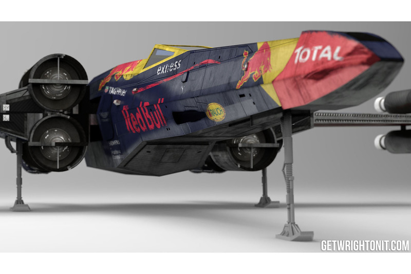 X-Wing Star Wars у кольорах Red Bull