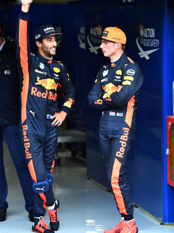 Daniel Ricciardo, Red Bull Racing and Max Verstappen, Red Bull Racing celebrate in parc ferme