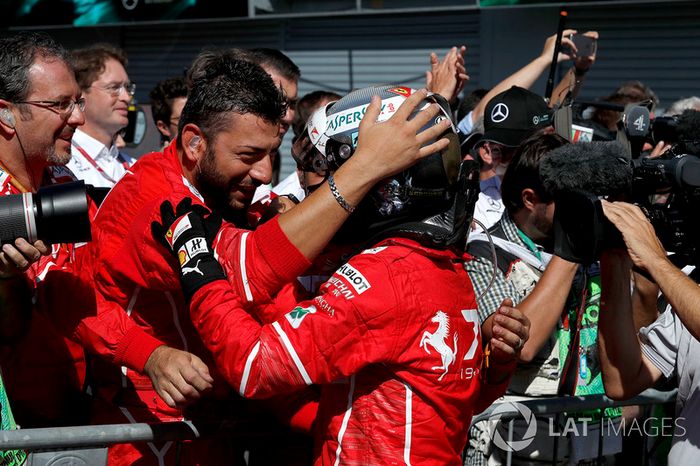 Sebastian Vettel, Ferrari celebra en parc ferme