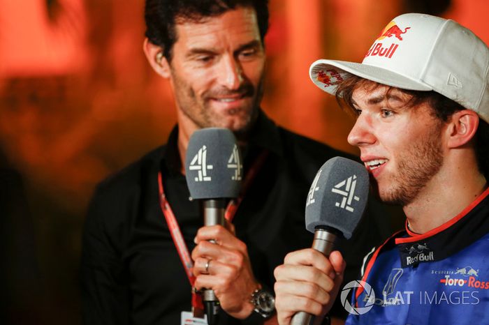 Mark Webber, Channel 4 F1 y Pierre Gasly, Toro Rosso