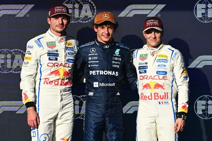 Andrea Kimi Antonelli, Mercedes, Max Verstappen, Red Bull Racing, Isack Hadjar, Red Bull Racing