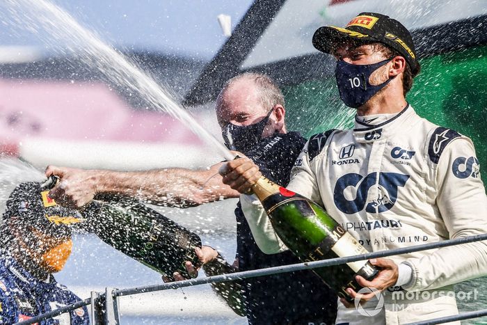 Podio: ganador Pierre Gasly, AlphaTauri