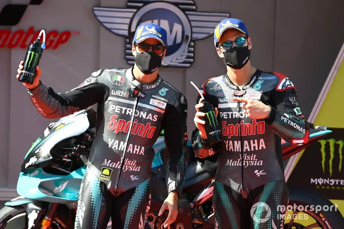 Ganador de la pole Franco Morbidelli, Petronas Yamaha SRT, segundo Fabio Quartararo, Petronas Yamaha SRT