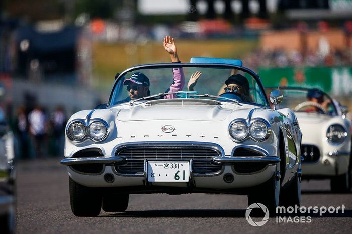Sergio Perez, Racing Point, en el desfile de pilotos