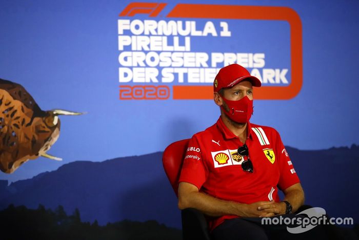 Sebastian Vettel, Ferrari en la conferencia de prensa
