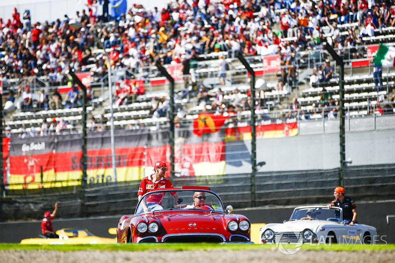 Sebastian Vettel, Ferrari, in the drivers parade