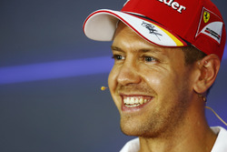 Sebastian Vettel, Ferrari, in the FIA press conference