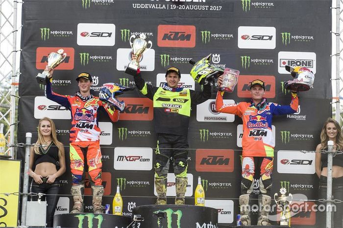 Podio: Jorge Prado, KTM, Jeremy Seewer, Suzuki, Pauls Jonass, KTM
