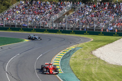 Sebastian Vettel, Ferrari SF70H, leads Valtteri Bottas, Mercedes AMG F1 W08