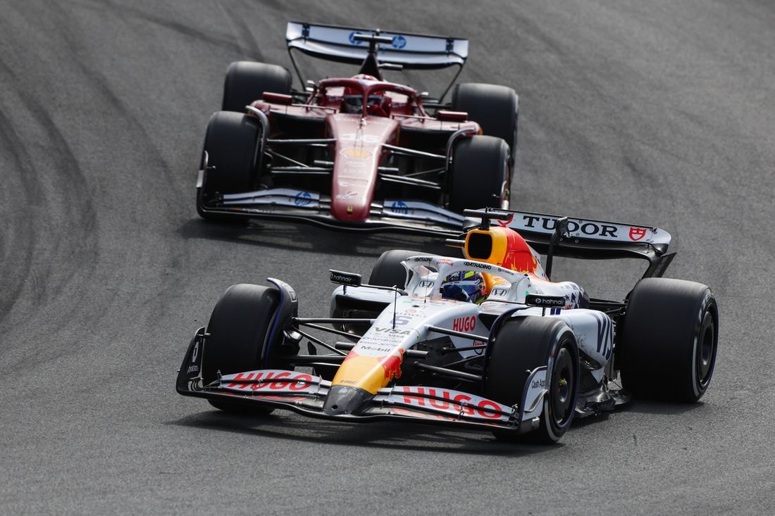 Charles Leclerc, Ferrari, Isack Hadjar, Racing Bulls Team