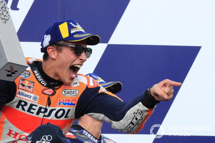 Podio: Marc Marquez, Repsol Honda Team, ganador de la carrera