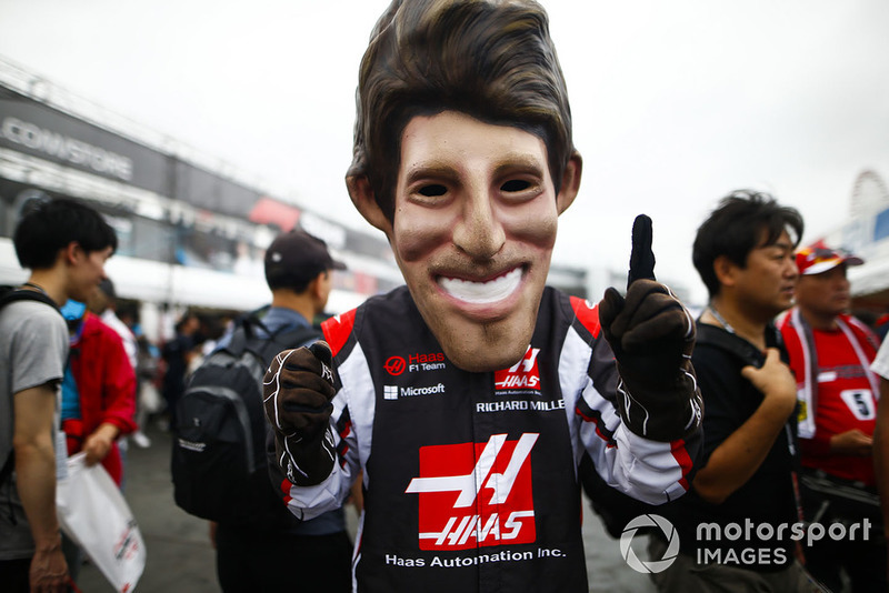 Une caricature de Romain Grosjean, Haas F1 Team