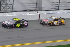 Jimmie Johnson, Hendrick Motorsports, Chevrolet Camaro Ally, Kyle Busch, Joe Gibbs Racing, Toyota Camry M&M's Chocolate Bar