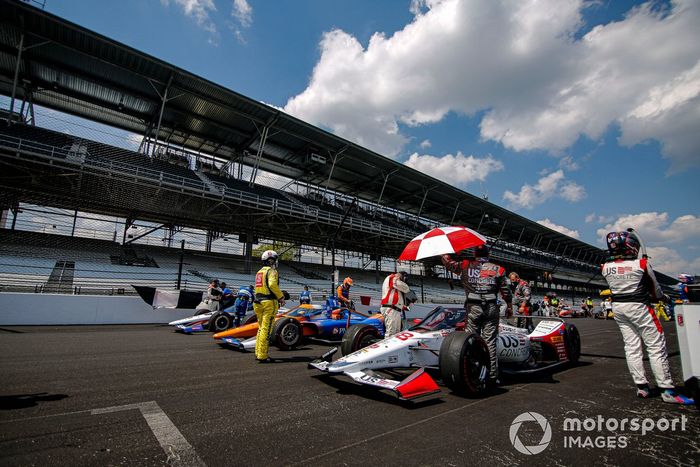 Marco Andretti, Andretti Herta with Marco & Curb-Agajanian Honda, Scott Dixon, Chip Ganassi Racing Honda, Takuma Sato, Rahal Letterman Lanigan Racing Honda