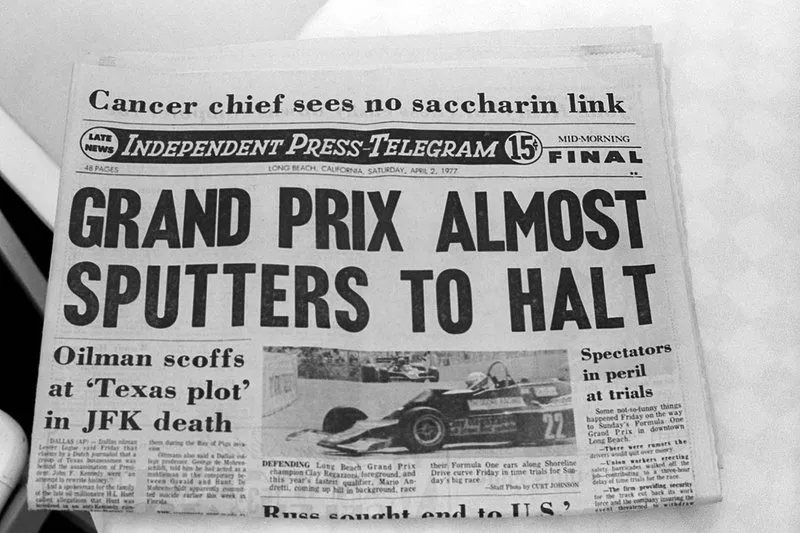 The Grand Prix attracted front page headlines in the local newspapers
