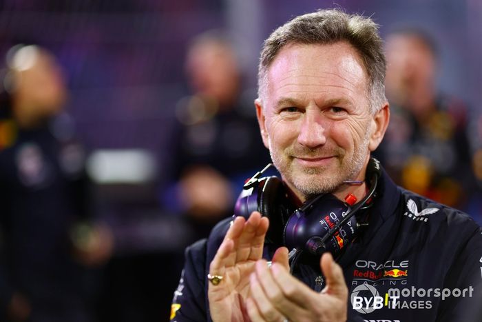 Christian Horner, director del equipo Red Bull Racing, en la parrilla de salida 