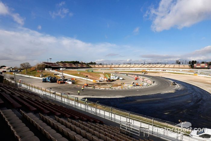 Trabajos de remodelación de la curva 10 del Circuit de Barcelona-Catalunya