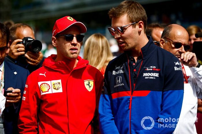 Sebastian Vettel, Ferrari y Daniil Kvyat, Toro Rosso 
