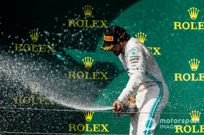Podio: ganador de la carrera Lewis Hamilton, Mercedes AMG F1