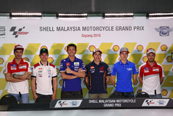Andrea Iannone, Ducati Team; Cal Crutchlow, LCR Honda; Valentino Rossi, Movistar Yamaha MotoGP; Marc