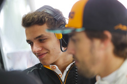 Lando Norris, McLaren, and Fernando Alonso, McLaren