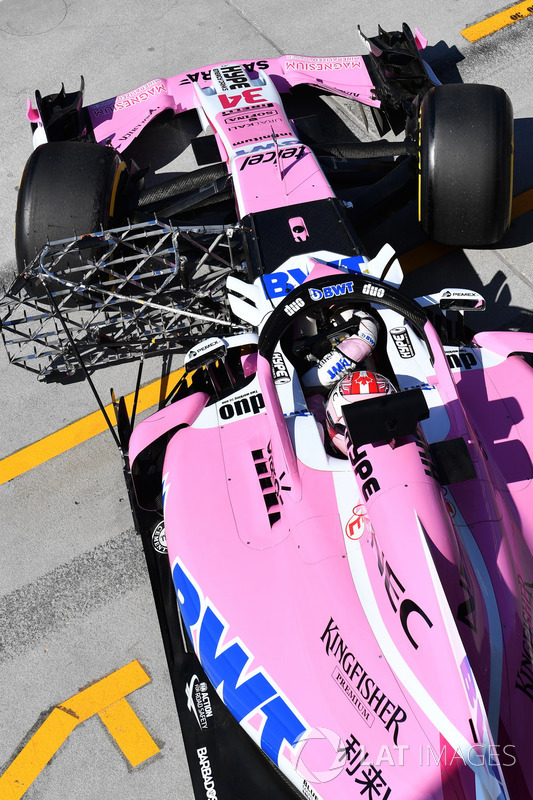 Nicholas Latifi, Force India VJM11 con una parrilla aerodinámica