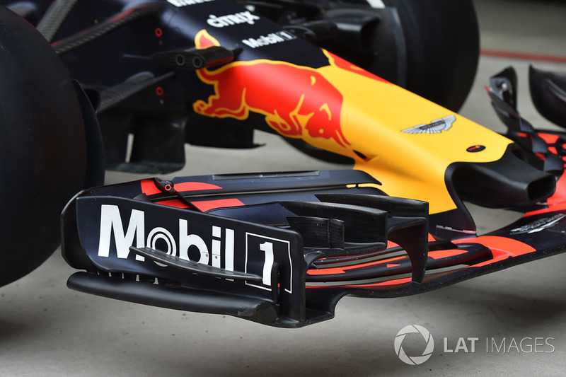 Detalle del ala frontal Red Bull Racing RB14