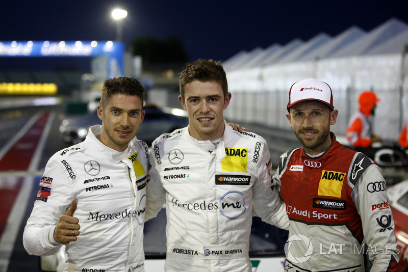 Top 3 after qualifying, Pole sitter Paul Di Resta, Mercedes-AMG Team HWA, Edoardo Mortara, Mercedes-AMG Team HWA, René Rast, Audi Sport Team Rosberg