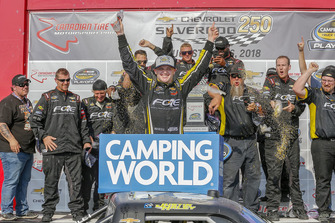 Race winner Justin Haley, GMS Racing, Chevrolet Silverado Fraternal Order Of Eagles