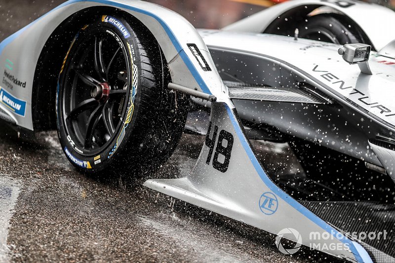Lluvia sobre el auto de Edoardo Mortara, Venturi Formula E, Venturi VFE05