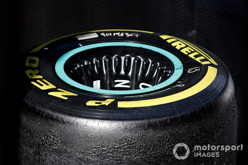 Mercedes-AMG F1 wheel rims and Pirelli tyres
