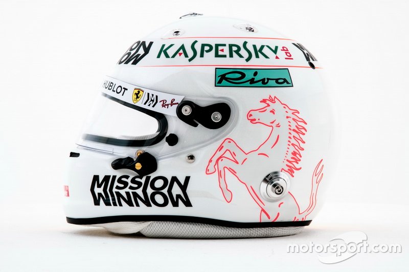 El casco de Sebastian Vettel, Ferrari