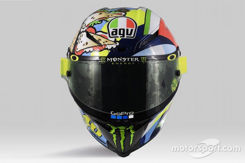 El casco de Valentino Rossi, Yamaha Factory Racing, para Misano

