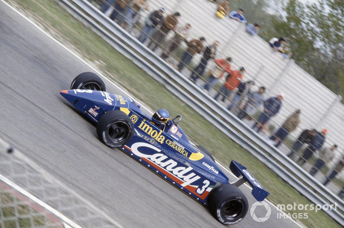 Albo's first podium finish came in the 1982 San Marino GP driving the Tyrrell 011. 